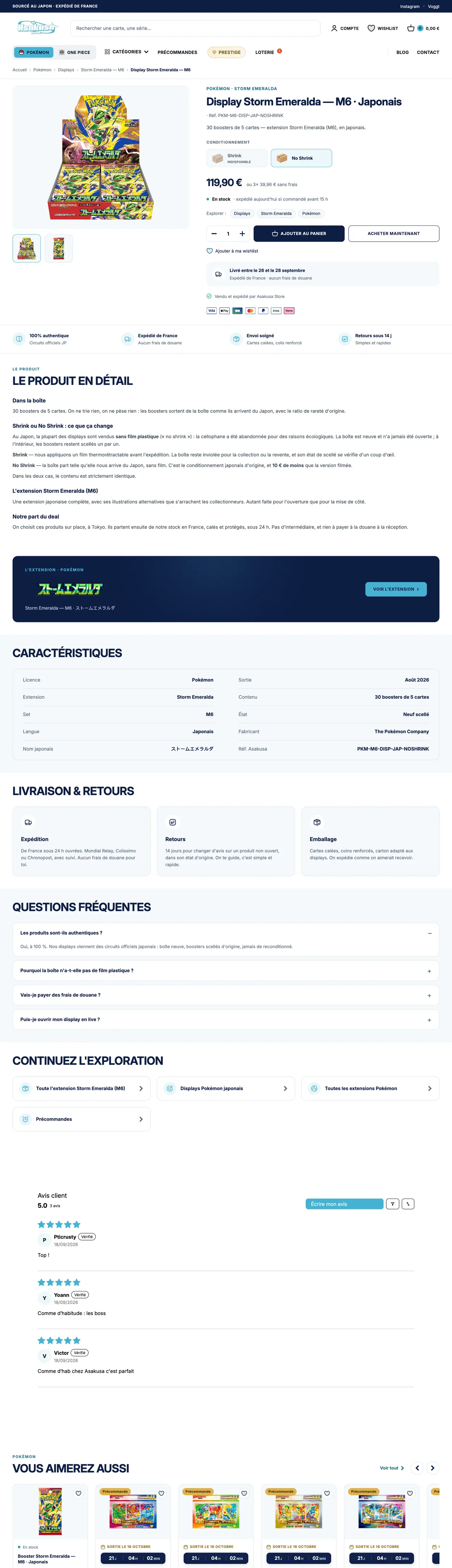 Fiche produit Storm Emeralda en ligne