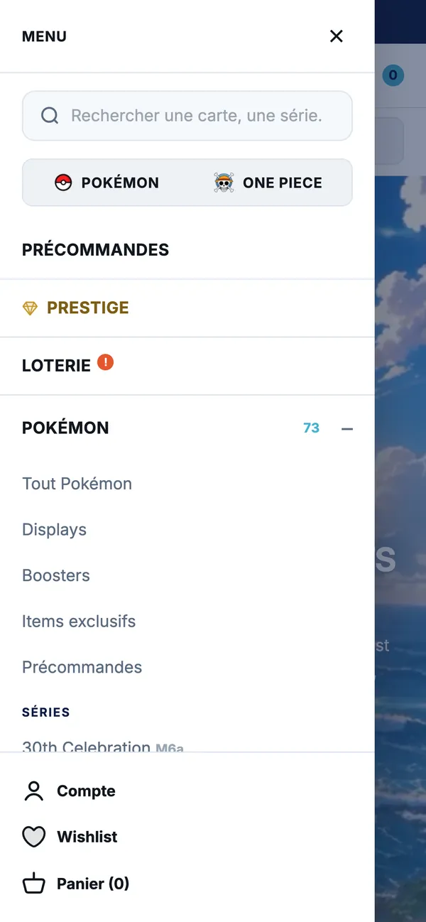 Menu mobile