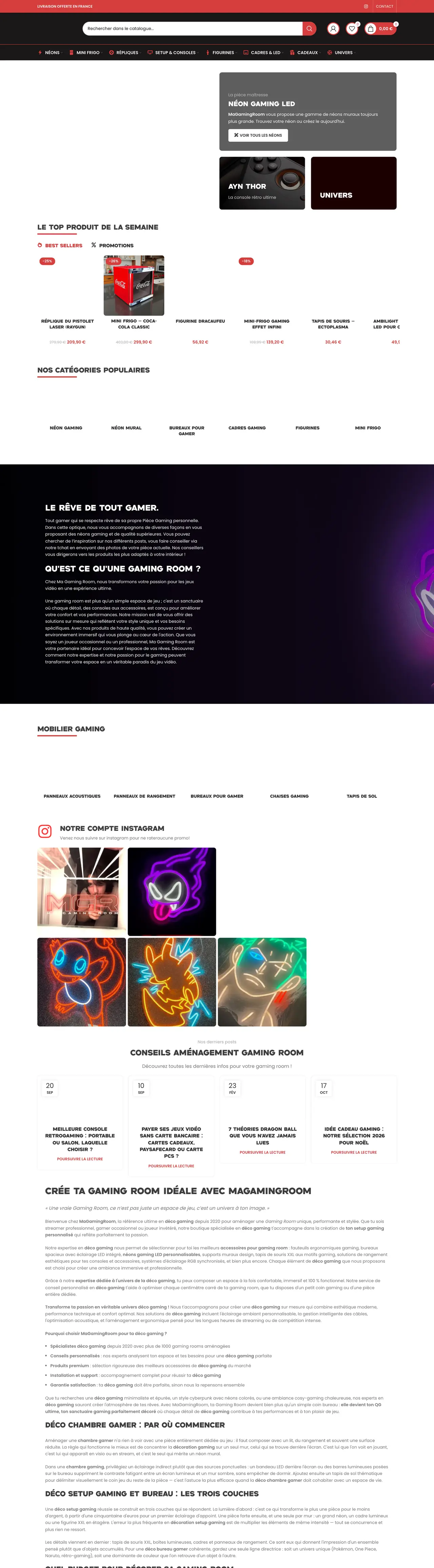 Site MaGamingRoom conçu par astr.studio